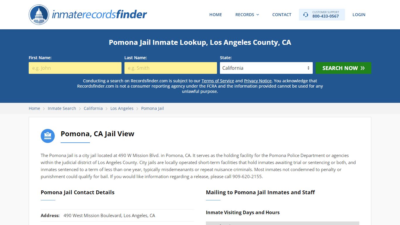 Pomona Jail Roster & Inmate Search, Los Angeles County, CA ...